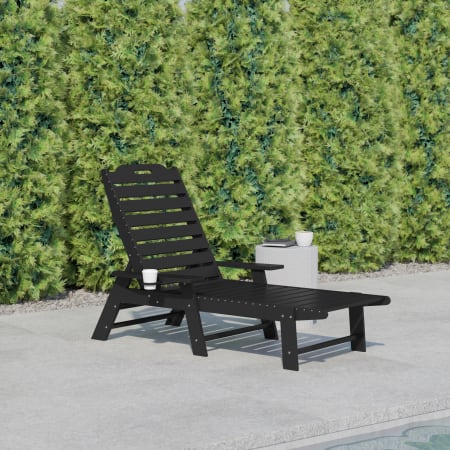 Roseto Jean 35" Wide Polyethylene Chaise Chair Black