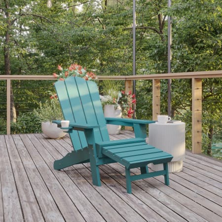 Roseto Jean 34" Wide Polyethylene Adirondack Chair Blue