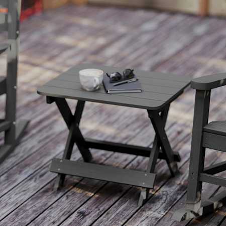 Roseto Joziah 20" Wide Plastic Top Polyethylene Accent Table Gray