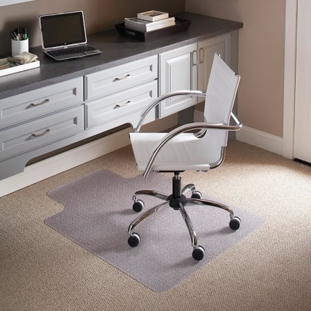 Roseto 45" X 53" Vinyl Office Chair Mat for Carpet with Under Desk Extension - Floor Mat for Low Pile Carpet N/A