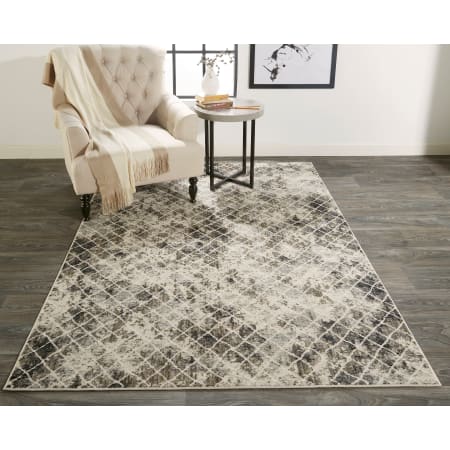 Roseto Screen 10-1/4' x 13-3/4' Cotton and Jute Trellis Rectangle Area Rug From the Bella Collection Sand / Ivory