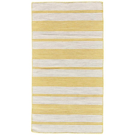 Roseto Glennview Pass 2' x 3' Polyester Hand Woven Nautical Stripe Indoor/Outdoor Rectangular Throw Rug Golden Wheat