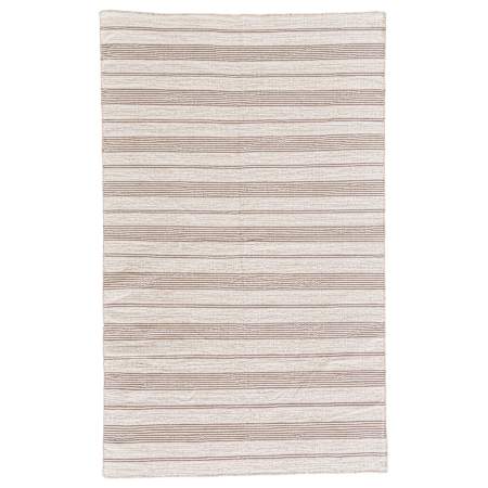 Roseto Glennview Pass 5' x 8' Polyester Hand Woven Nautical Stripe Indoor/Outdoor Rectangular Area Rug Portobello Bisque