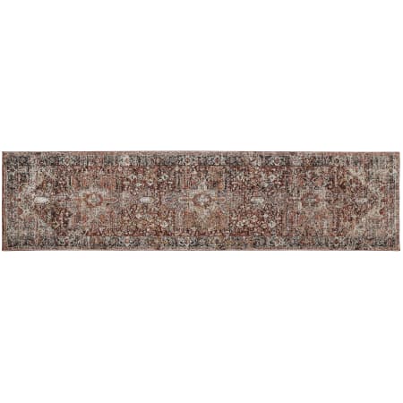 Roseto Medallion 2-1/2' x 10' Cotton and Viscose Abstract Runner From the Grayson Manor Collection Rust