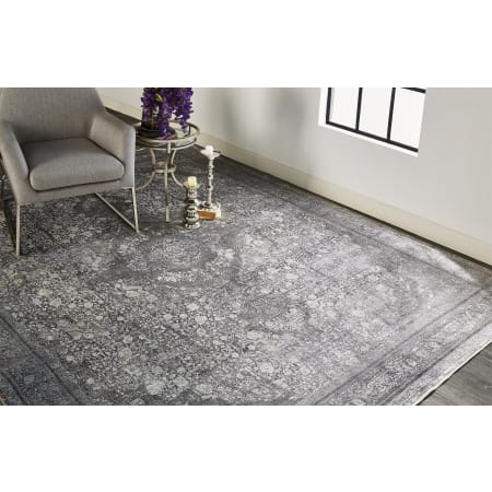 Roseto Portal 5' x 7-1/4' Cotton and Viscose Transitional Rectangle Area Rug From the Salem Collection Charcoal