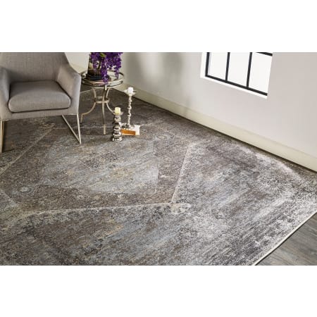 Roseto Mystic 2' x 3' Cotton and Viscose Transitional Rectangle Throw Rug From the Salem Collection Smoke