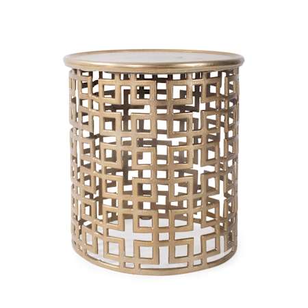 Roseto Timavus 17" Diameter Aluminum End Table Gold