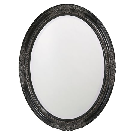 Roseto Queen Ann 25" W x 33" H Oval Wood Framed Bathroom Mirror Antique Black