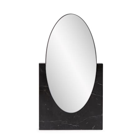 Roseto Jazlyn 8" W x 14" H Oval Framed Bathroom Mirror Black