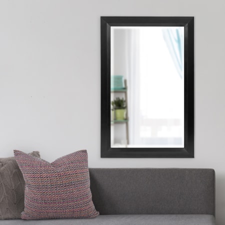 Roseto Edie 42" W x 28" H Rectangular Framed Bathroom Mirror Black