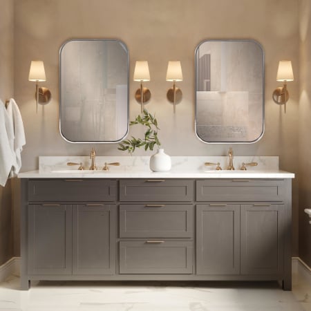 Roseto Andromachou 24" W x 36" H Rectangular Stainless Steel Framed Bathroom Mirror Stainless Steel