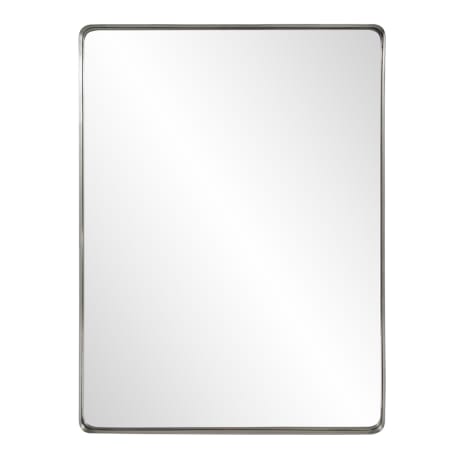 Roseto Lucian 30" W x 40" H Rectangular Framed Bathroom Mirror Brushed Silver