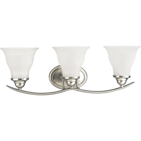 Roseto Kennedy 24" Wide 3 Light Bathroom Vanity Light with Etched Glass Shades Brushed Nickel