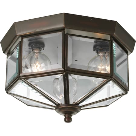 Roseto Evelyn 9" Wide 3 Light Flush Mount Outdoor Ceiling Fixture Antique Bronze