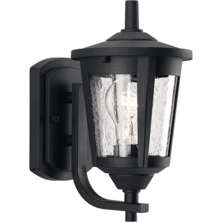 Roseto Madison 10" Tall Outdoor Wall Sconce with Seeded Glass Shade Black