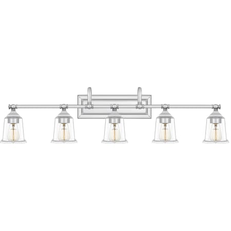 Roseto Barry 5 Light 42" Wide Bathroom Vanity Light Polished Chrome