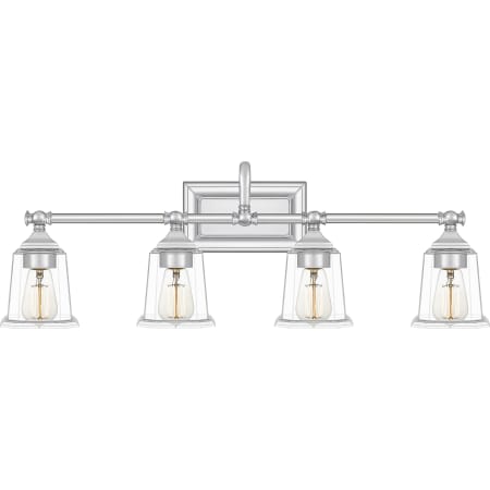 Roseto Barry 4 Light 31" Wide Bathroom Vanity Light Polished Chrome