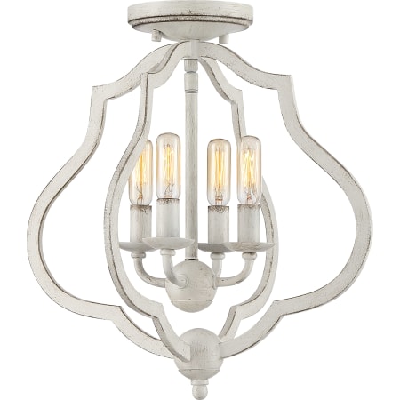 Roseto Donley 4 Light 15" Wide Semi-Flush Ceiling Fixture Antique White