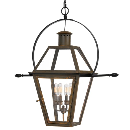 Roseto Llano 4 Light 28" Wide Outdoor Taper Candle Chandelier Industrial Bronze