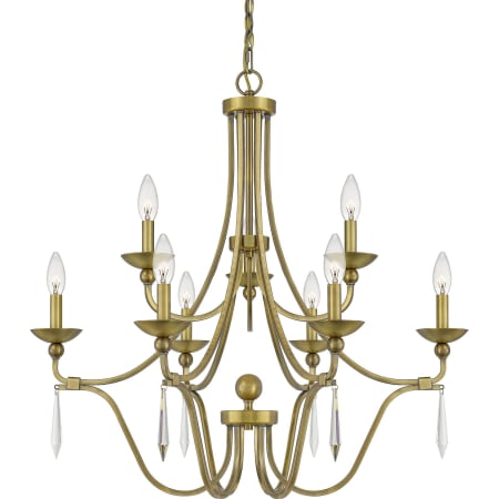 Roseto Rolette 9 Light 32" Wide Chandelier Aged Brass