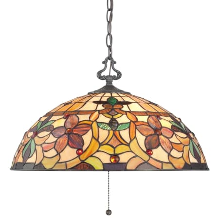 Roseto Gilliam 3 Light 20" Wide Pendant with Tiffany Glass Vintage Bronze