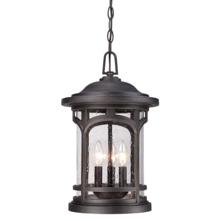 Roseto Clinton 3 Light 11" Wide Outdoor Pendant with a Glass Shade Palladian Bronze