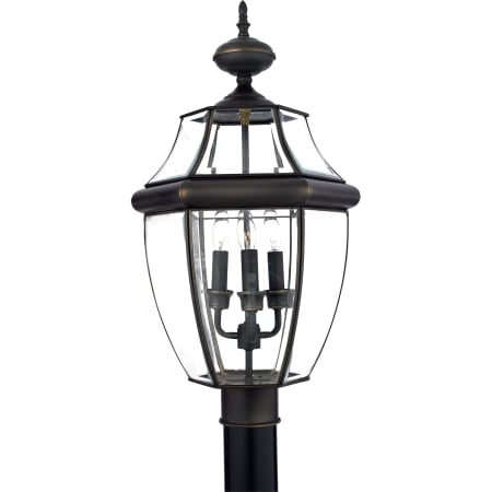 Roseto Gaines 3 Light 23" Tall Post Lantern with Clear Glass Medici Bronze