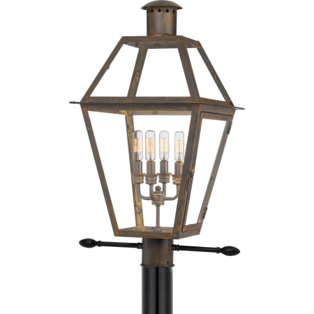 Roseto Llano 4 Light 26" Tall Outdoor Single Head Post Light Industrial Bronze