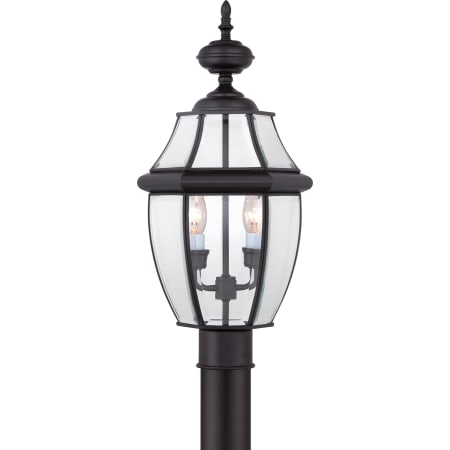 Roseto Gaines 2 Light 21" Tall Post Lantern with Clear Glass Mystic Black