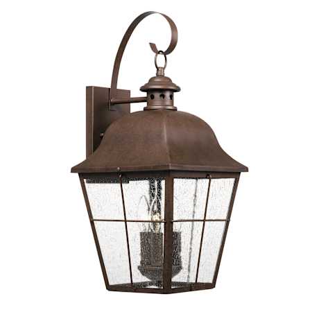 Roseto Lea 3 Light 22" Tall Outdoor Wall Sconce with Seeded Glass Panels Copper Bronze