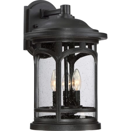 Roseto Clinton 3 Light 17-3/4" Tall Outdoor Wall Sconce with a Glass Shade Mystic Black
