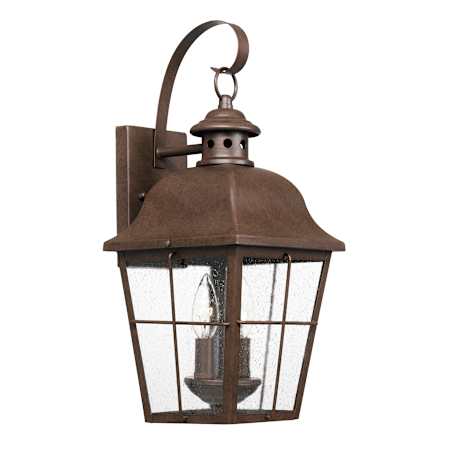 Roseto Lea 2 Light 18-1/2" Tall Outdoor Wall Sconce with Seeded Glass Panels Copper Bronze