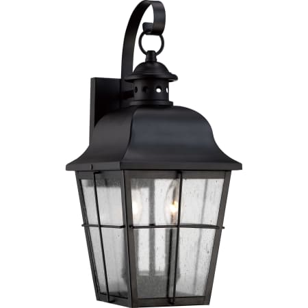 Roseto Lea 2 Light 18-1/2" Tall Outdoor Wall Sconce with Seeded Glass Panels Mystic Black