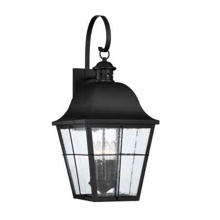 Roseto Lea 4 Light 27-1/4" Tall Outdoor Wall Sconce with Seeded Glass Panels Mystic Black