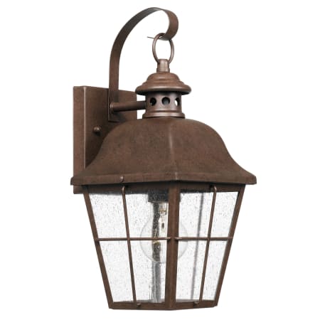 Roseto Lea Single Light 15-1/2" Tall Outdoor Wall Sconce with Seeded Glass Panels Copper Bronze