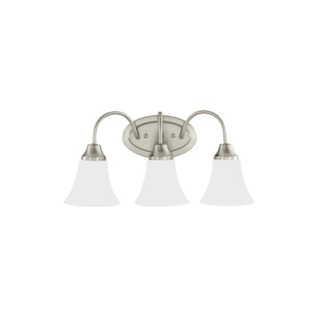 Roseto Marion 3 Light 18" Wide LED Vanity Light with Satin Etched Shade Brushed Nickel