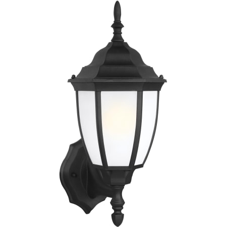 Roseto Hancock Single Light 16" Tall Outdoor Wall Sconce with Etched Glass Shade Black
