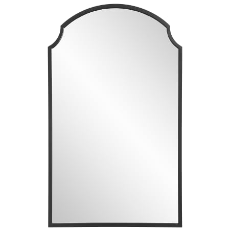 Roseto Calamis 21-3/4" W x 36" H Modern Arched Framed Bathroom Wall Mirror Satin Black