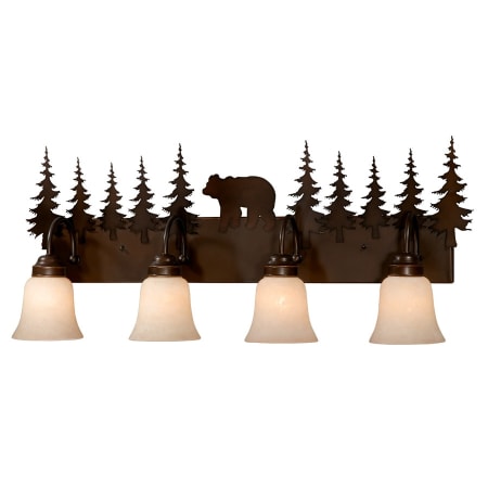 Roseto Bradley 4 Light 33" Wide Bathroom Vanity Light with Bear Accents Burnished Bronze