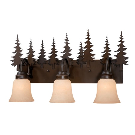 Roseto Brooks 3 Light 25" Wide Bathroom Vanity Light with Tree Accents Burnished Bronze