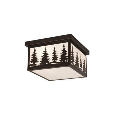 Roseto Brooks 2 Light 12" Wide Outdoor Flush Mount Square Ceiling Fixture Burnished Bronze