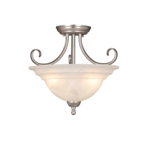 Roseto Avery 3 Light 14" Wide Semi-Flush Bowl Ceiling Fixture Brushed Nickel