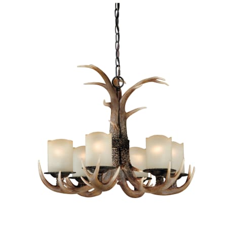 Roseto Dylan 6 Light 25" Wide Antler Chandelier Black Walnut