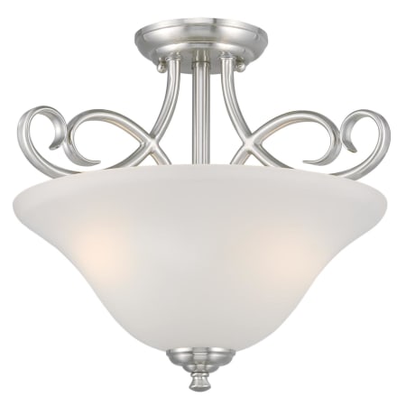 Roseto Hope 2 Light 15" Wide LED Semi-Flush Bowl Ceiling Fixture Brushed Nickel