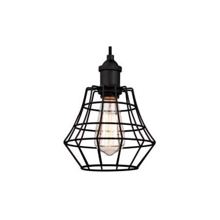 Roseto Kitimat Single Light 7" Wide Cage Mini Pendant Matte Black