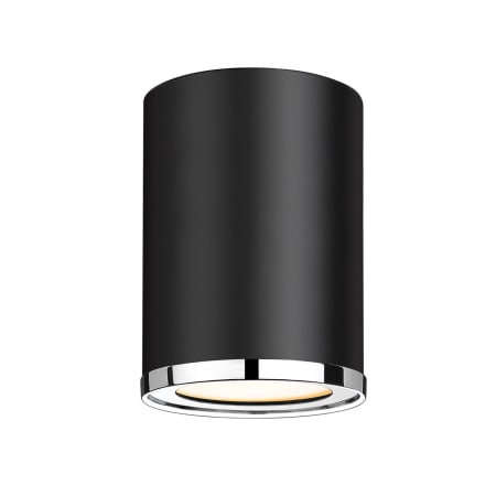 Roseto Simylus 5" Wide Flush Mount Ceiling Fixture Matte Black / Chrome