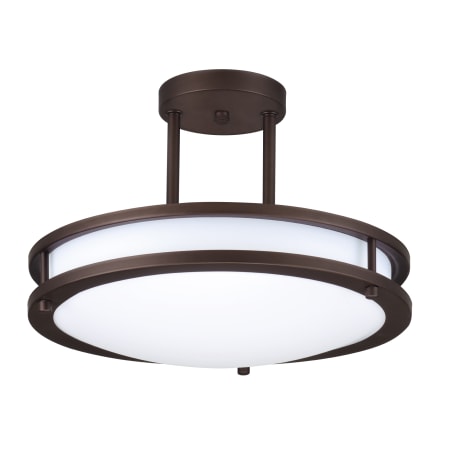 RP Lighting and Fans 13" Wide LED Semi-Flush Drum Ceiling Fixture - 15 W, 3000K Oil Rubbed Bronze