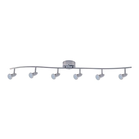 RP Lighting and Fans 6 Light 48" Long LED J-Track Kit Brushed Nickel