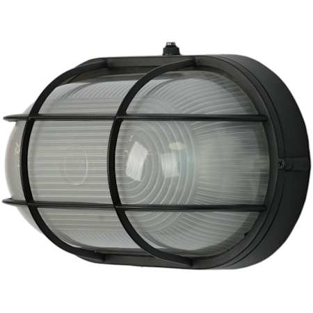 RP Lighting and Fans Bulkhead 11" Wide Outdoor Oval Caged Wall Sconce Textured Black