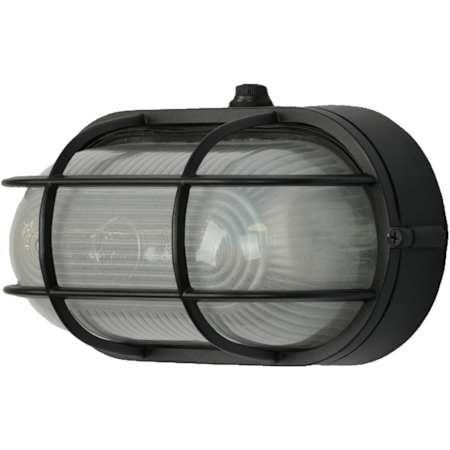 RP Lighting and Fans Bulkhead 8" Wide ADA Outdoor Oval Caged Wall Sconce Textured Black